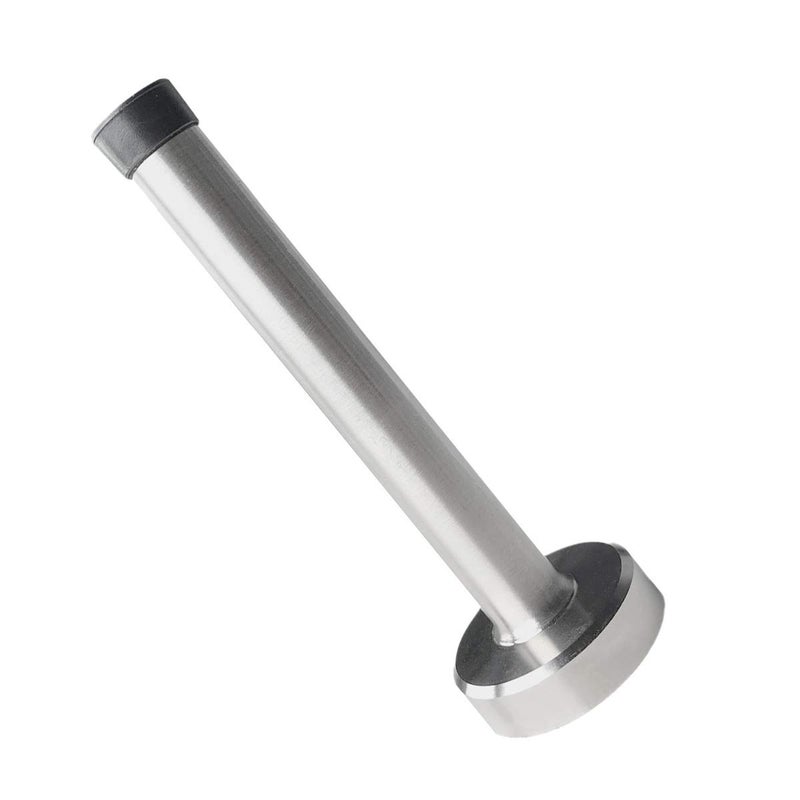 KOLAKO Long Door Stops, 8 Inch Stainless Steel Doorstop, Brushed Door Stopper, Anti-Collision Resistance with Rubber Absorber, Doors Holder Catch Wall Protector Silver (1 Pack) - Image 1